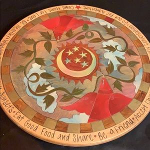 Handmade Carved Wood Dining Lazy Susan Turntable